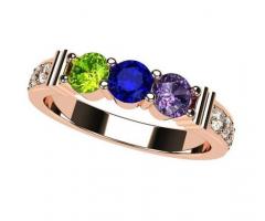 Limited Edition Shared Prong W/Side Stone Mother's Day Ring in 10k Rose Gold - Size 10!