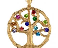 Tree of Life Birthstone Mothers Necklace for Women W/1-12 Stone