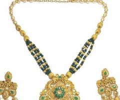 Brass Necklace Set with White Pearls Akarshans in Lucknow