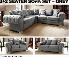 Verona Corner – 3+2 Seater Sofa Set – Grey