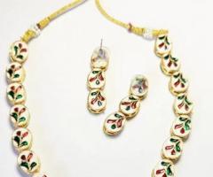 Kundan long necklace with earrings in Hyderabad Akarshans - 1