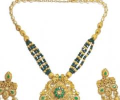 Brass Necklace Set with White Pearls Akarshans in Mumbai - 1