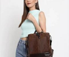 Get Dark Brown Women’s Backpack Side Bag Online by Vismiintrend - 1