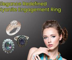 Elegance Redefined | Kyanite Engagement Ring in 925 Sterling Silver - Perfect for Brides - 1