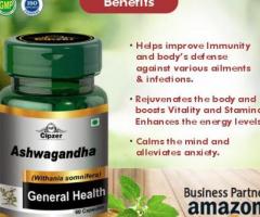Cipzer Ashwagandha Capsules calm the brain, lower blood pressure, & alter the immune system - 1