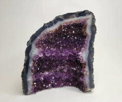 Amethyst Cathedral from Brazil, Cut and Partially Polished Geode