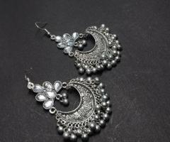 Buy Afghani oxidised earring with Ghungroo Online in Hyderabad - Akarshans