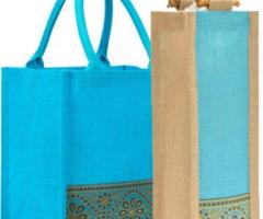 Buy Jute Cottage Lace blue Lunch & Bottle  Zipper Bag  In Online