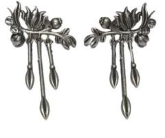 Buy oxidised earring with lotus design in Chennai  - Aakarshan