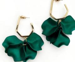 Green Statement Earrings for Sale - 1