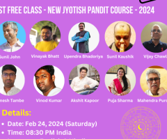 Join 1st free Class of Jyotish Pandit Course 2024 - Tonight at 8:30 PM IST (Saturday) - 1