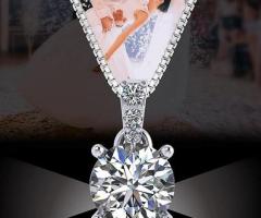 Central Diamond Center Sparkle with Elegance Solitaire Diamond Necklace in Sterling Silver