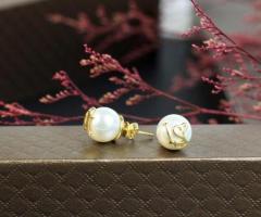 Gold Plated LS Pearl Earrings - 1