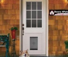 French Doors with Convenient Built-In Dog Door - 1