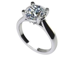 Classic NANA Jewels Platinum Plated Solitaire Engagement Ring - 6.5mm, Size 5