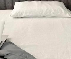 Luxurious Shwet Pure White Hemp Bedsheet Set - Eco-Friendly Comfort