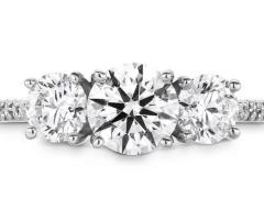 Camilla 3 Stone Diamond Engagement Ring in Platinum