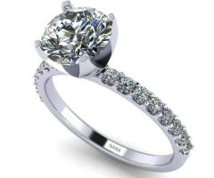 6.5mm Round Cut Zirconia Solitaire Engagement Ring - Size 4