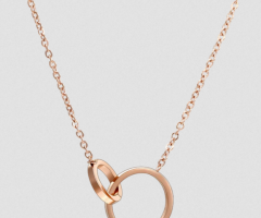Rose Gold Linked Ring Necklace