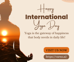 AI Generated Yoga Day Greeting Cards by Varnz
