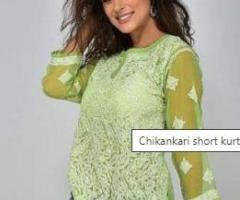 Chikankari short kurti-Chikankari Closet