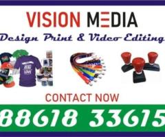 Rubber stamp | Digital printing | Business cards |  Vision Media | 1986