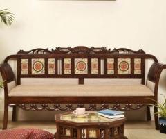 Luxurious Living: Buy 3-Seater Teak Wood Sofa Today!