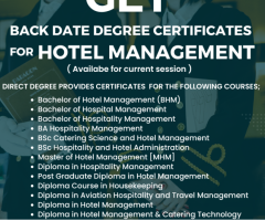 Get Backdated Certificates for Hotel Management Courses