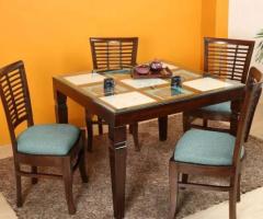 Classic 4-Seater Teak Wood Dining Table for Sale