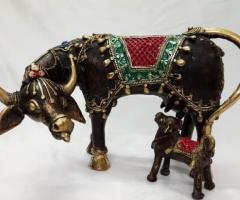 Dhokra cow & calf statues