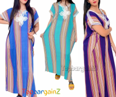 Moroccan Kaftan Dress Summer Women Caftan Embroidered Casual Eid Gift Size S M L - 1