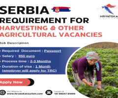 Serbia Requirement for Harvesting & other Agricultural Vacancies