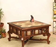 Festive Sale: Luxurious Teak Wood Center Tables for Diwali! - 1