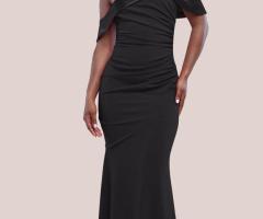 Goddiva One Shoulder Satin Band Maxi Dress - 1