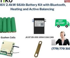 36V 2.4kW 66Ah Battery Kit with Bluetooth, Heating and Active Balancing