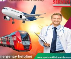 Pick Panchmukhi Air and Train Ambulance from Patna with Apt Healthcare Accessories