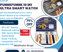 Buy PunnkFunnk 10 in 1 Ultra Smart Watch Only on SdMobilo - 1