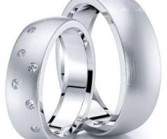 Matching His and Hers Wedding Bands in Gold and Platinum