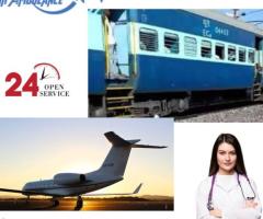 Gain Angel Air and Train Ambulance Service in Darbhanga with Medical Equipment