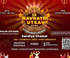 SK NAVRATRI UTSAV 2024 – The Biggest and Most Colourful Dandiya Event in Hyderabad!