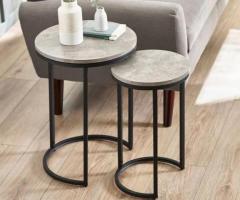 Staten Nesting Side Tables – Stylish Concrete Effect - 1