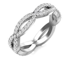 FlyerFit 14K White Gold Stacker Wedding Band