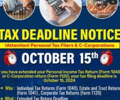 Tax Deadline Alert: October 15th Final Extension Deadline Approaching - 1