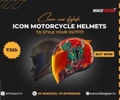 Claim now stylish Icon motorcycle helmets to style your outfit!