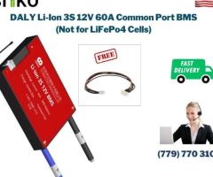 DALY BMS 3S 12V Lithium ion 60A Common Port Battery protection module.