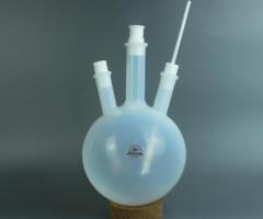 PFA Three-Neck Round Bottom Flask 500ml with PTFE Stopper for Reaction Experiments - 1