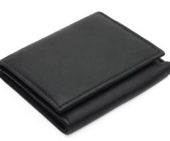 MENS RFID BLOCKING REAL LEATHER BLACK TRIFOLD WALLET CREDIT CARD & ID HOLDER 185