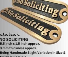 Add a Touch of Class and Respect with Aladean’s Brass No Soliciting Sign