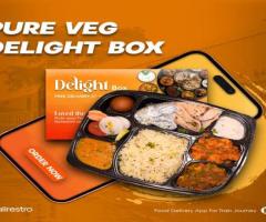 Order Pure Veg Delight Box via RailRestro Ecatering App