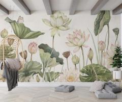 Lovely Water Lilies Wallpaper Murals - 1